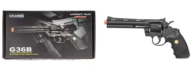 Ukarms G36B 357 Magnum Revolver Full Spring Airsoft Pistol Hand Gun W/ Shells 6m - Image 1 of 4
