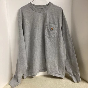 Carhartt Herren XL grau Langarm Rundhalsausschnitt Tasche Arbeitskleidung Pullover K126 gebraucht, in einwandfreiem Zustand - Bild 1 von 10