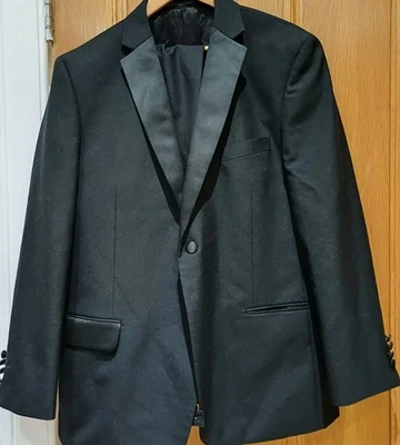 BROOK TAVERNER TUXEDO WOOL BLEND SATIN STRIPE DINNER SUIT 42S 36R ££ - Image 1 of 4