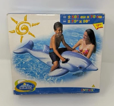 Intex The Wet Set 2002 Large Dolphin Ride-on Inflatable Pool Float 79x30 IN BOX - Image 1 of 3