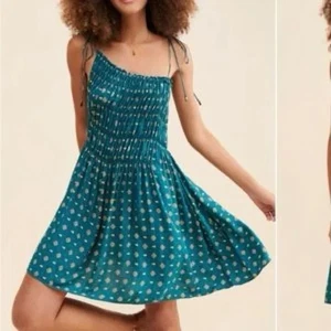 Free People Clementina Dress Emerald Green Summer Mini w/ Adjustable Straps in S - Picture 1 of 7