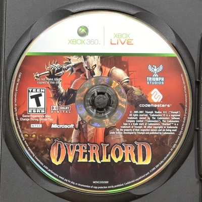 XBOX 360 Overlord Disc only Tested - Image 1 of 2