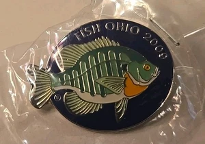Vintage 2009 Fisch Ohio Emaille Metall Bluegill Pinback Angeln Sportartikel  - Bild 1 von 4