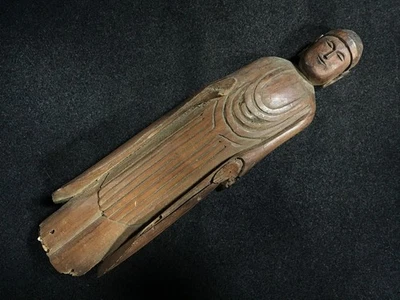 C0470 Estatua de Dios Budista Japonés Madera De Colección OKIMONO Decoración Interior Foto 1 de 4