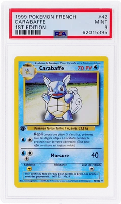 1999 Pokemon Base Set French Carabaffe 1st Edition #42 PSA 9 - Image 1 of 2