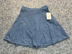 Billabong A-line Mini Skirt Women’s Size 24 Blue Denim Rear Zipper Chic Style - Picture 1 of 9