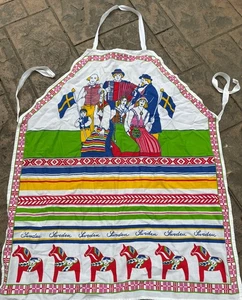 Swedish folk apron W/ Designs Bib Style - Picture 1 of 5