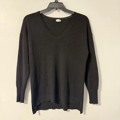 Halogen 100% Cashmere Black V Neck Long Sleeve Sweater Women's 0X - Image 1 of 4