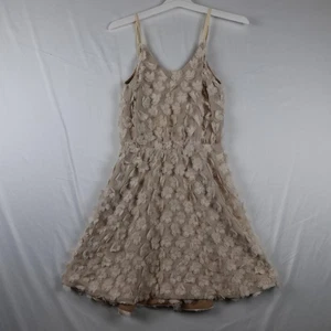 Dress The Population Dress Womens XS Beige Floral 3D Appliqué Sleeveless USA - Picture 1 of 9