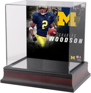 Charles Woodson Michigan Wolverines Deluxe Mahogany Mini Helmet Case - Picture 1 of 1