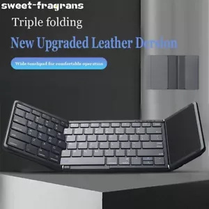 Foldable Leather Portable Ultrathin Keyboard with Touchpad for Win, Android, IOS - Picture 1 of 7