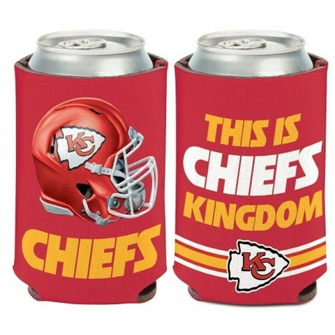 Kansas City Chiefs Slogan Design NFL Can Cooler " THIS IS CHIEFS KINGDOM " Cover