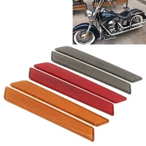 3Color Reflectors Saddle Bag Latch Covers For Harley Electra Street Glide 14-20 - Foto 1 di 13