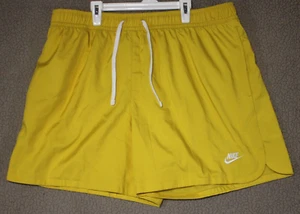 Nike Shorts Swim Trunks Board Mens XXL Yellow Lined Drawstring Vintage - Picture 1 of 19