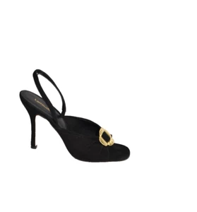 Sandalias Larroude Mayfair de gamuza negra 9,5 DD487 - Imagen 1 de 7