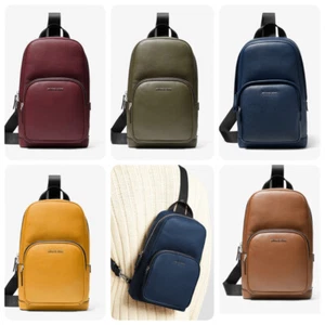 Michael Kors Unisex Cooper Pebbled Leather Commuter Slingpack Backpack - Picture 1 of 40
