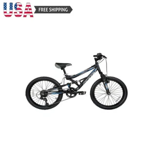 20 In Boys Shocker Mountain Bike 7 Speed Front Rear Linear Pull Brakes Black New - Picture 1 of 11