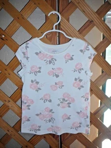 CARTER'S TOP~Scoop Neck~Cap Sleeves~Light Pink Roses~Girls Size 6 - Picture 1 of 2