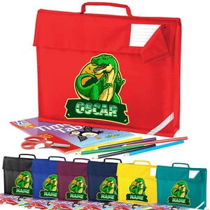 Personalised Kids School Bag Back to School Juniors Tuition Books Satchel - Picture 1 of 10