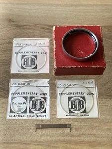 VINTAGE ACTINA/BDB 44mm CLOSE-UP MENISCUS LENS SET + TOOL-1D/2D/3D-filter holder - Picture 1 of 8