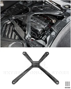For 20-Up Corvette C8 | Carbon Fiber Rear Engine X-Brace Struct Bar w/o LOGO - Picture 1 of 22