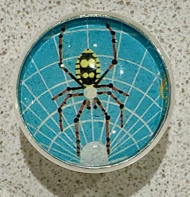 Charley Harper Garden Spider Orb Weaver Arachnid 1" Glass Sewing Button CH697 - Image 1 of 3