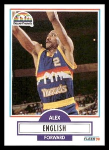 1990 Fleer   UER #48 Alex English Denver Nuggets Basketball Card