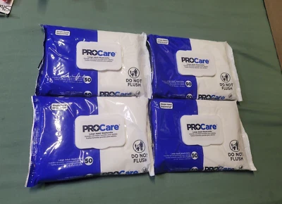 4 Pack! ProCare Large Adult Washcloth 12" x 8", 50 Count Each.  200 wipes - Image 1 of 4