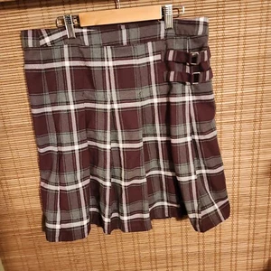 French Toast Sz 20 Plaid Pleated Buckle Short School Girl Skirt Built In Shorts - Picture 1 of 10