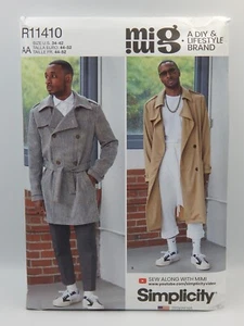 Abrigo gabardina para hombre Simplicity 11410 dos longitudes patrón sin cortar 9389 Mimi G 34-42 - Imagen 1 de 2