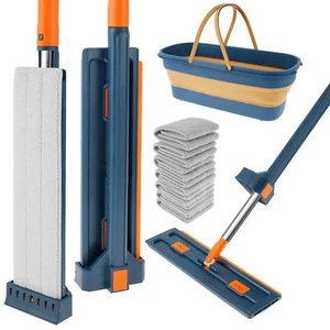 42CM Mop 360° Rotating Wet Cleaning Magic Self Wringing Mop + Foldable Bucket~~ - Picture 1 of 19