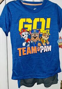 Boys 2 Piece Paw Patrol Outfit Set Shirt Shorts Size 7 NEW!