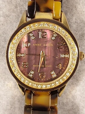 Reloj Anne Klein Cuarto Tono Dorado - Imitación Tortuga - Batería Nueva - 10/9956 Foto 1 de 4