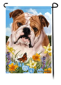Gartenfahne Sommerblumen - Bulldogge - Bild 1 von 1
