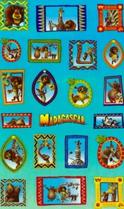 **VINTAGE** Maxi MADAGASCAR Sandylion Stickers ~ 1 sheet - Picture 1 of 1