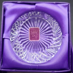 Edinburgh Crystal Paperweight Swirl Glass Clear New in Box - Picture 1 of 6