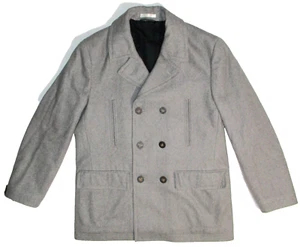 Ralph Lauren Herren Luke Wollmischung Erbsenmantel 42R Grau Zweireiher Maritim btn - Bild 1 von 24