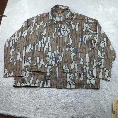 Vintage 80s Trebark Shirt Mens XL Camo 1980 Blue Bill By Red Head Utility Jacket - Image 1 of 4