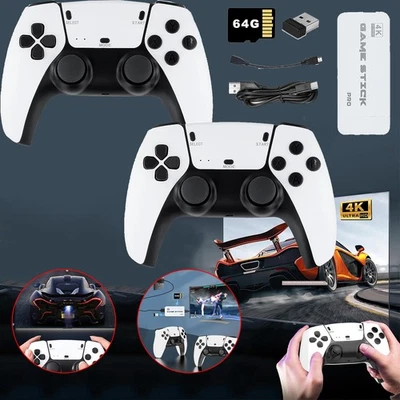 4K HDMI Retro Game Stick Console Plug Play 20000+ Games 2 Wireless Controllers
