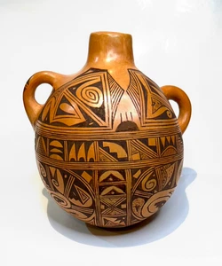 Cantimplora de cerámica estilo antiguo Hopi de Nancy Lewis - Imagen 1 de 5