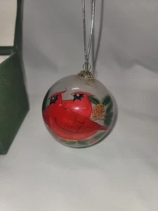 DE COLECCIÓN CARDENALES Adorno de Navidad VIDRIO PINTADO A MANO INVERSO  - Imagen 1 de 8