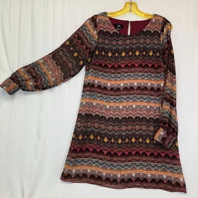 IN San Francisco Women’s Dress Size L Sheer Lined Slit Statement Sleeves - Image 1 of 4