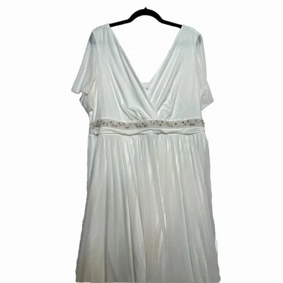 Torrid Wedding Waist Gown Womens 18 White Short Sleeve $198 Empire - Image 1 of 4