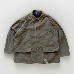 VTG Polo Ralph Lauren Brown Corduroy Quilted Lined Chore Barn Coat Jacket Sz XL - Picture 1 of 17