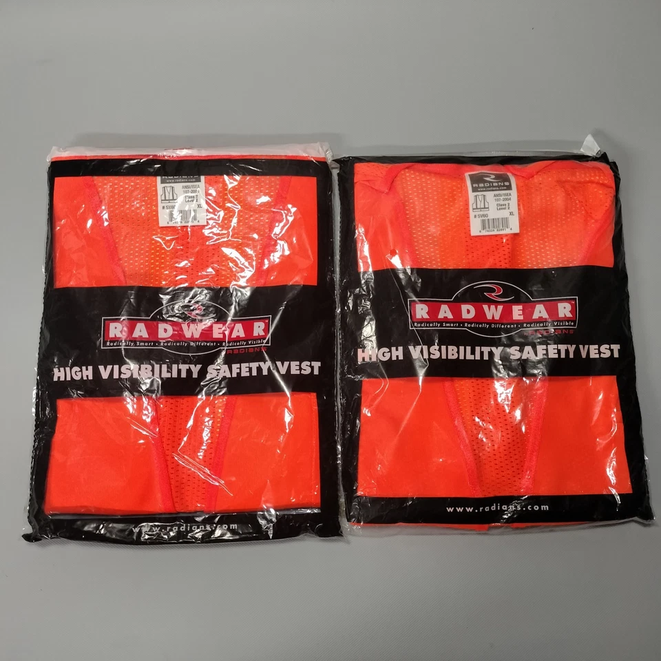 Radians Radwear SV60 Lot Of 2 Orange High Visibility Safety Vest Mens Sz XL New - Image 1 of 4