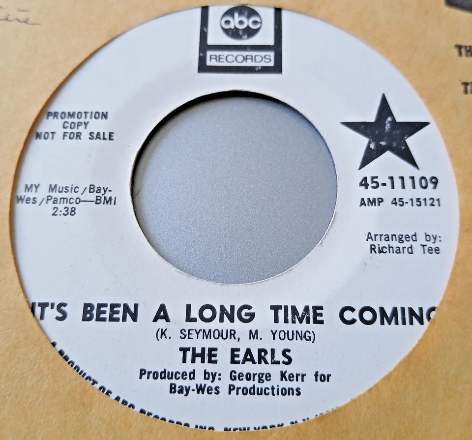 The Earls ** It's Been A Long Time Coming ** ABC Demo     60's Soul 45   **   Ex - Image 1 of 1