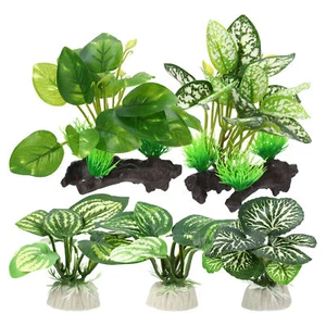 Conjunto de plantas de plástico para acuario decoración plantas de acuario de seda para peces Betta verdes - Imagen 1 de 6