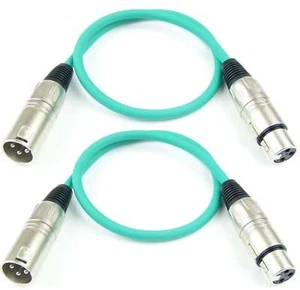 2x 0,5 m Mikrofonkabel GRÜN XLR male auf XLR female DMX Mikrofon Kabel Adam Hall - Picture 1 of 8