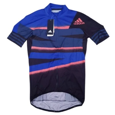 Adidas Men Cycling Adistar Jersey Shock Indigo App Solar FJ6572 Size L - Image 1 of 4