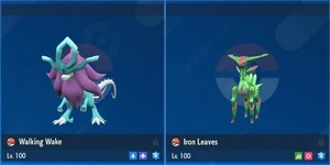 No Brillante 6IV EV Entrenado Caminar Wake & Iron Hojas Set Pokemon Escarlata/Violeta - Imagen 1 de 3